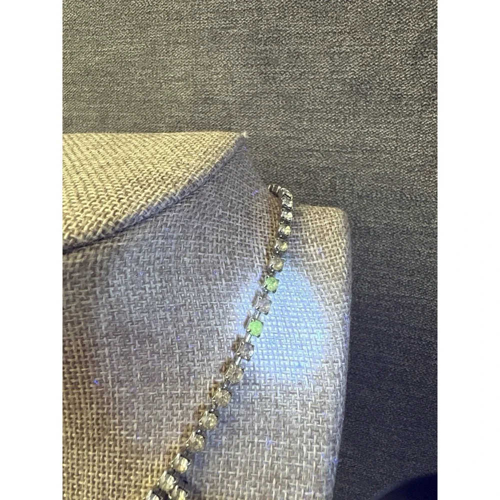 Vintage Rhinestone Clear Glowing‎ Stones Necklace Romantic Glamour